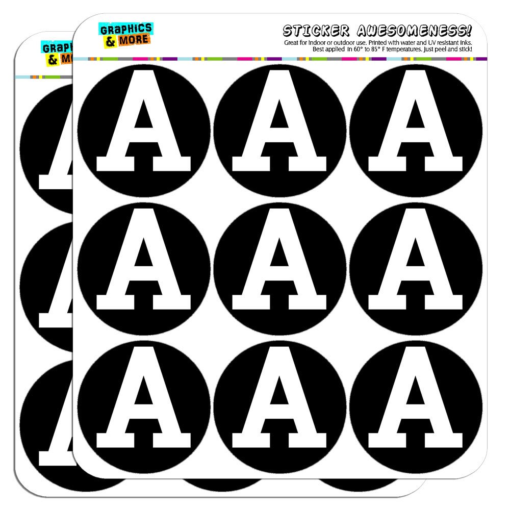 Letter A Initial Black & White 2 Inch Planner Stickers for Bullet Journals, Scrapbooking & DIY Crafts - Opaque Vinyl Decals - Perfect for Calendars, Planners, and Craft Projects