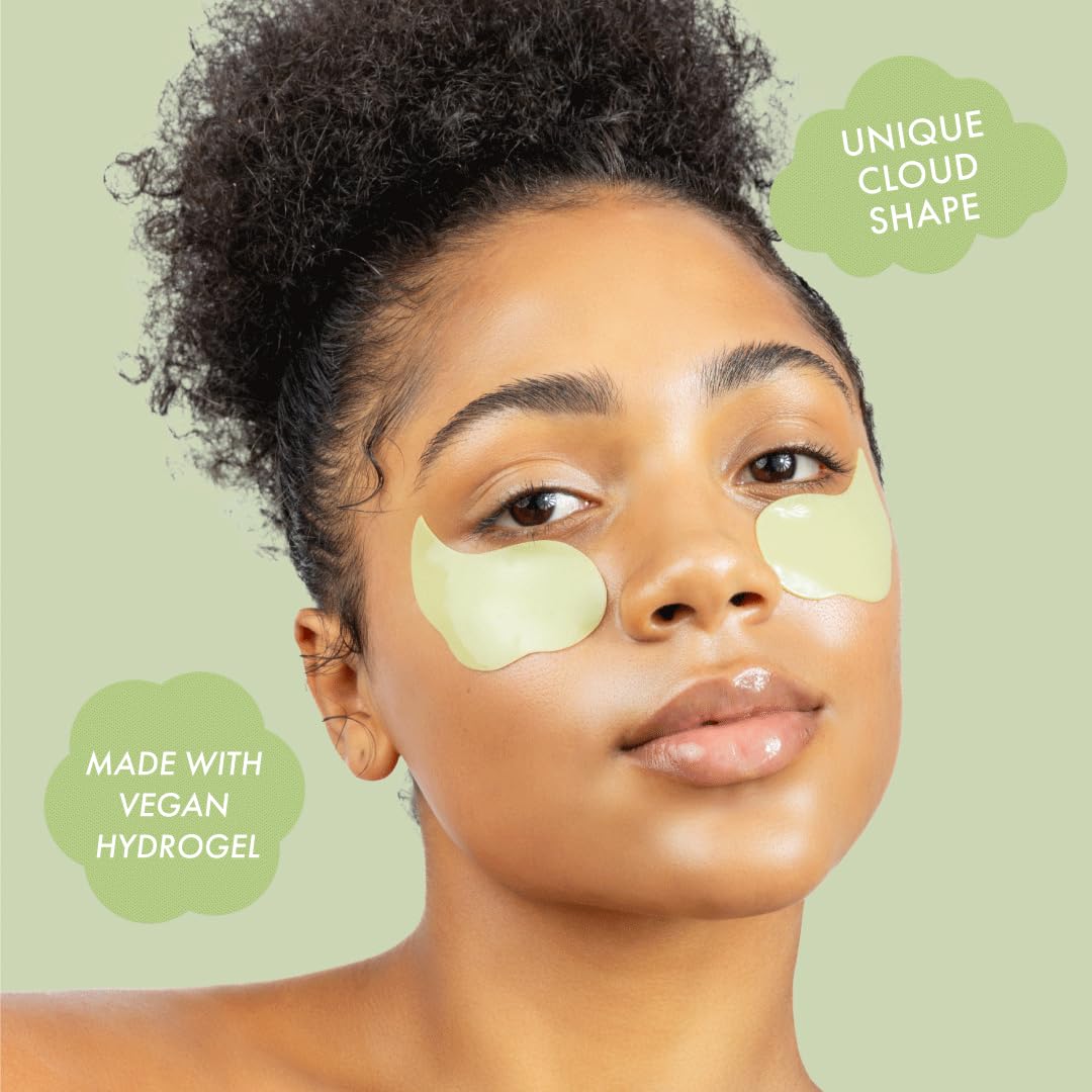 Strawberry Matcha Latte Eye Patches for Depuffing & Hydrating - Under Eye Treatment for Dark Circles & Wrinkles - Perfect for Morning Skincare Routine & Travel