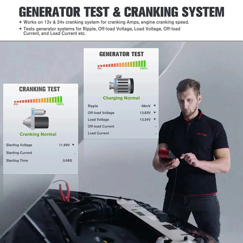 Autel MaxiBAS BT608 Professional Car Battery & Electrical System Tester Kit with Touchscreen Display - Diagnose Battery Health, Alternator, Starter for Cars, Trucks, SUVs - Perfect for Mechanics & DIY Auto Repair