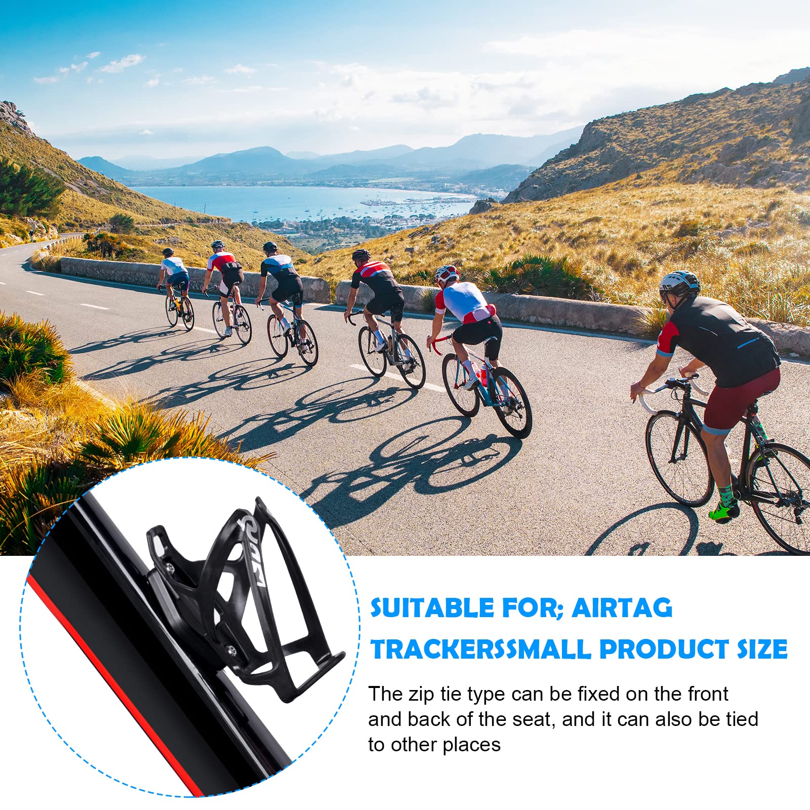 Apple AirTag Water Bottle Holder Cover - Black | Secure & Stylish Accessory for Gym, Hiking & Travel