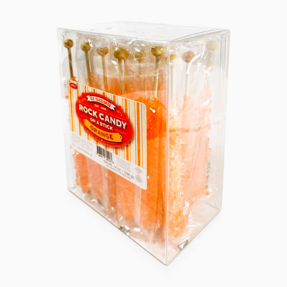 Espeez Old Fashioned Orange Rock Candy - 18 Count Box | Classic Hard Candy for Parties, Gifts & Vintage Candy Displays