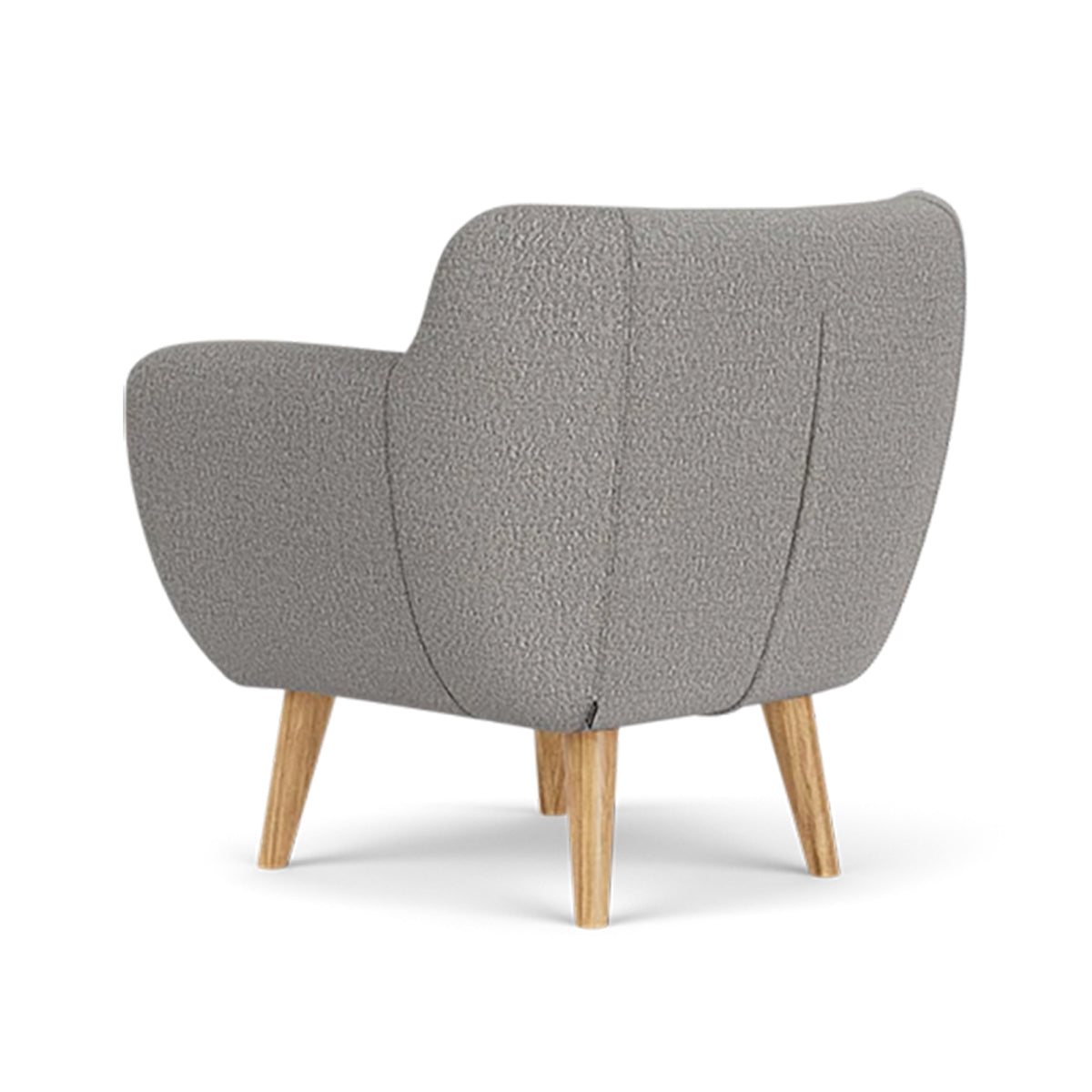 Anne Boucle Armchair - Modern Velvet Upholstered Accent Chair for Living Room, Bedroom, or Office - Stylish & Comfortable Seating with Solid Wood Legs