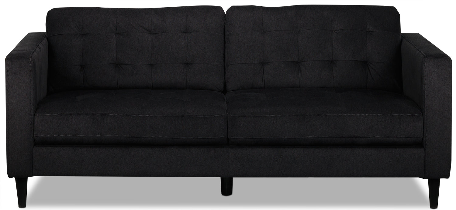 Premium Polyester Sofa in Charcoal - Modern & Comfortable Living Room Furniture for Home, Office, or Lounge