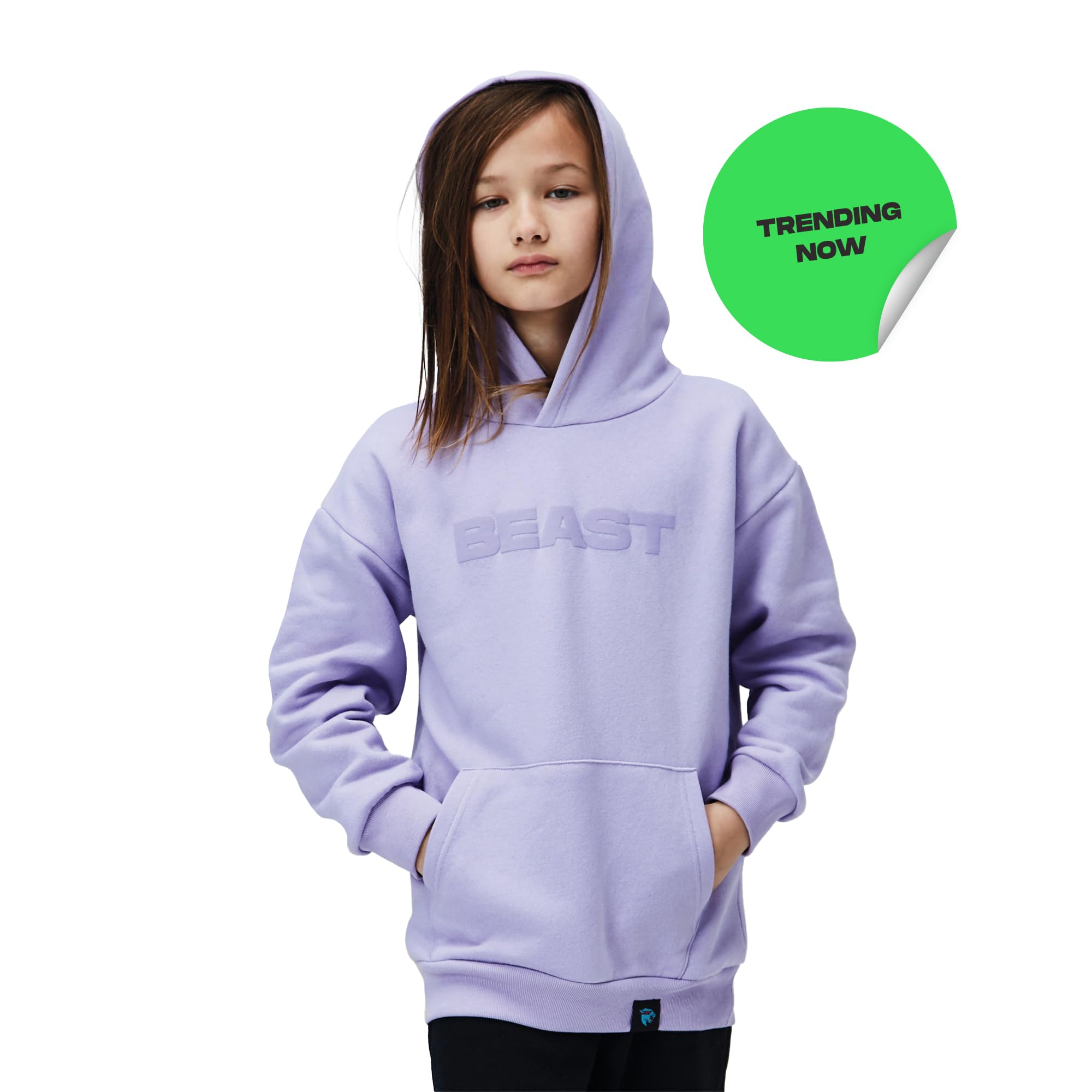 MrBeast Graphic Kids Hoodie - Soft Brushed Fleece Pullover with Logo for Boys & Girls | Cozy Winter Wear, Playdates & School Outfits
