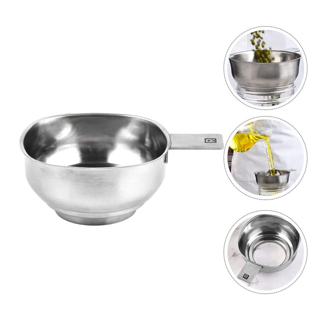 Jojofuny Stainless Steel Wide Mouth Canning Funnel with Handle - Heavy Duty Metal Kitchen Funnel for Jams, Liquids & Ingredients | Perfect for Home Canning, Preserving & Cooking