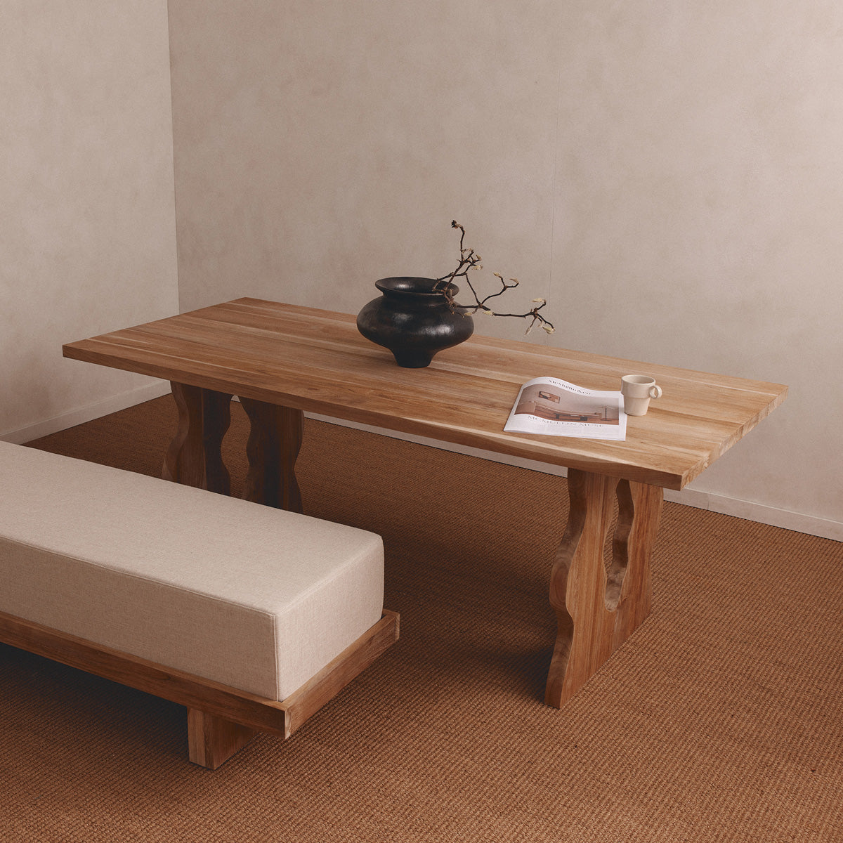 Elegant Earl Dining Table - Solid Wood Modern Kitchen Table for 6 - Perfect for Family Dinners & Entertaining Guests