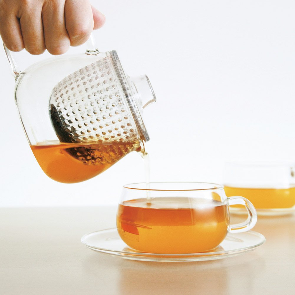 KINTO UNITEA 22909 Teapot - 15.2 oz (450ml) Heat-Resistant Glass & Dishwasher Safe Plastic Tea Pot - Perfect for Iced Tea, Herbal Infusions & Japanese Tea Ceremonies
