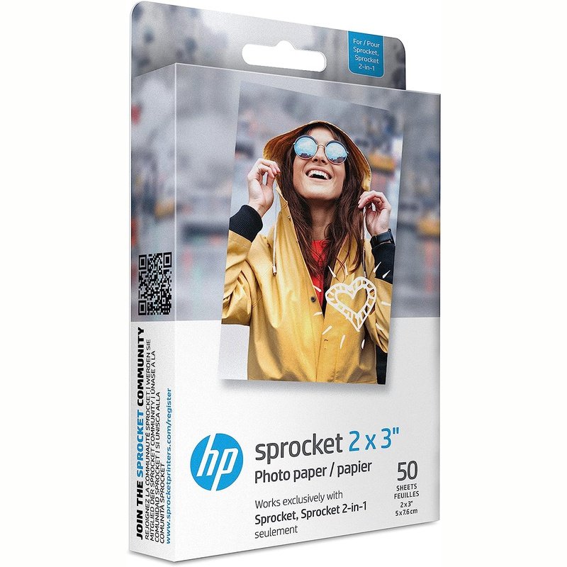 HP Sprocket 2X3 Premium Zink Sticky Back Photo Paper - 50 Sheets (Basic or Bundle) for Instant Prints | Perfect for Scrapbooking, DIY Projects & Home Decor