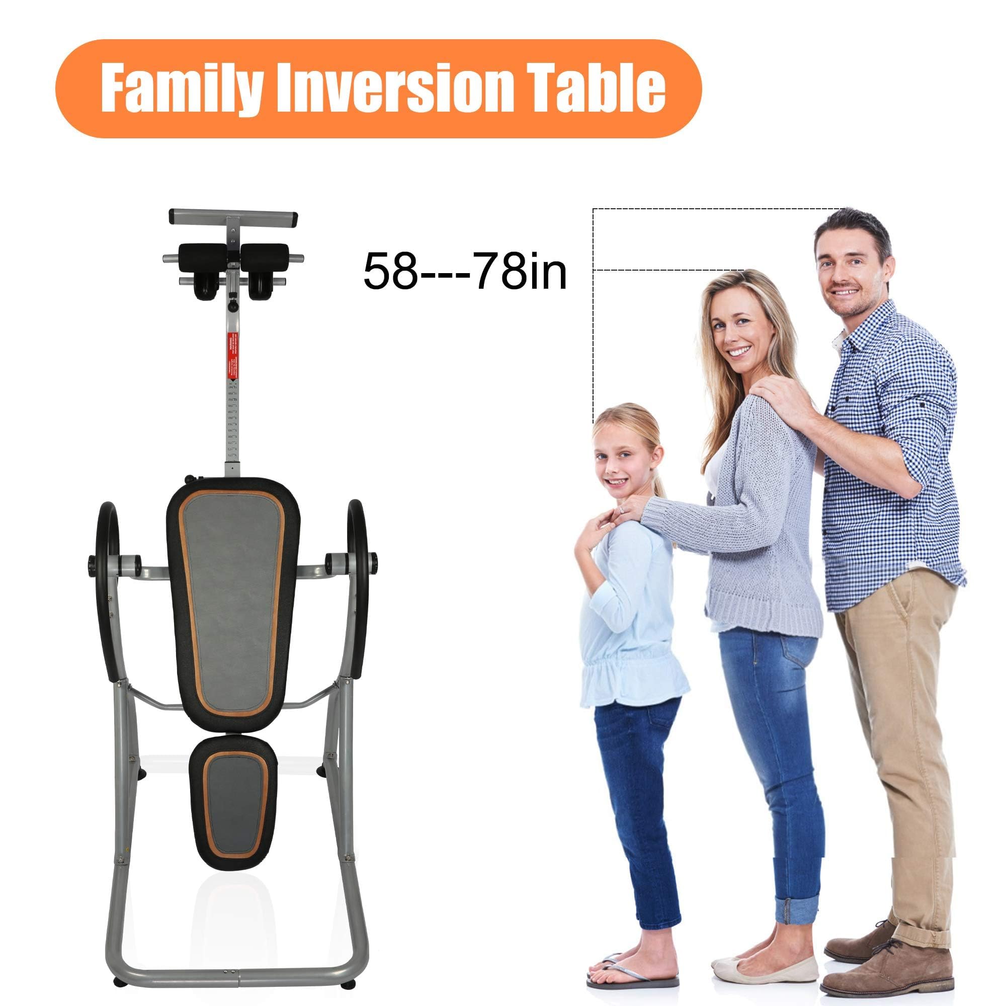 TRY & DO Heavy Duty Inversion Table for Back Pain Relief - 330 lbs Weight Capacity, Adjustable Height Back Stretcher with Comfortable Foam Backrest - Perfect for Home Therapy, Spinal Decompression & Fitness Recovery