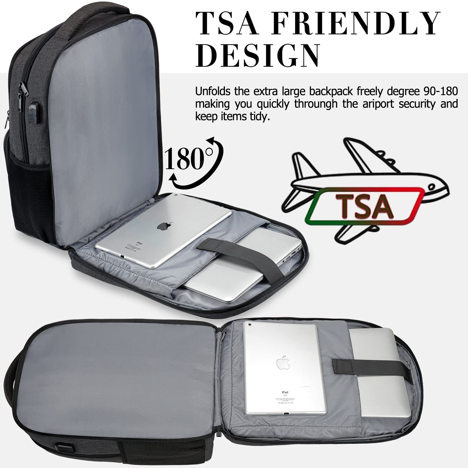 **BIKROD Water Resistant Anti-Theft Backpack for Men & Women - TSA Approved Travel Laptop Backpack with USB Charging Port, Fits 15.6 Inch Laptop - Durable School & Business Backpack for Commuters, Students & Professionals (Black)**    *Perfect for travel, work, school, and daily commutes - stylish and functional for all occasions!*