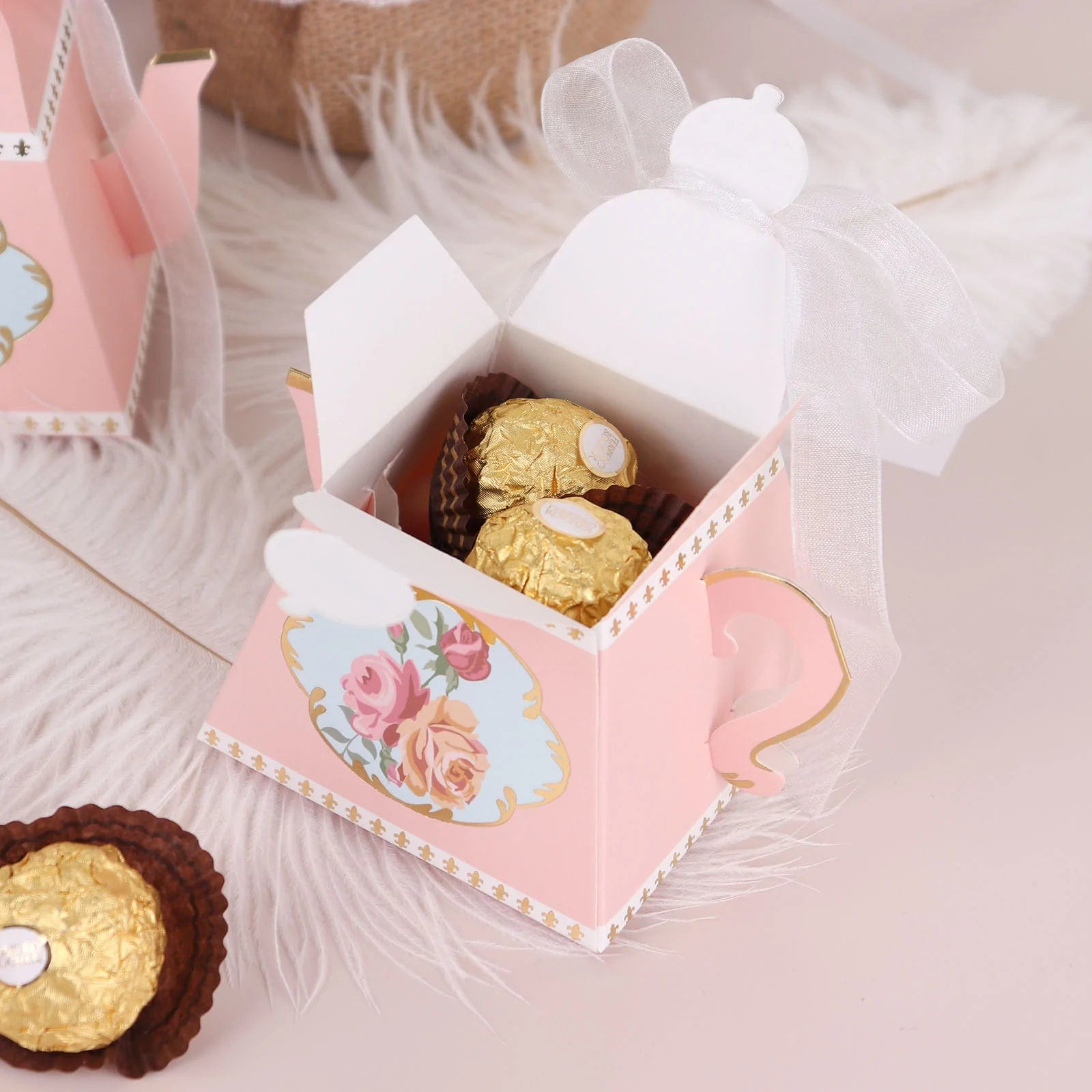 25 Mini Teapot Wedding Favors with Ribbon - Elegant Tea Party Favors for Bridal Shower, Baby Shower & Special Events