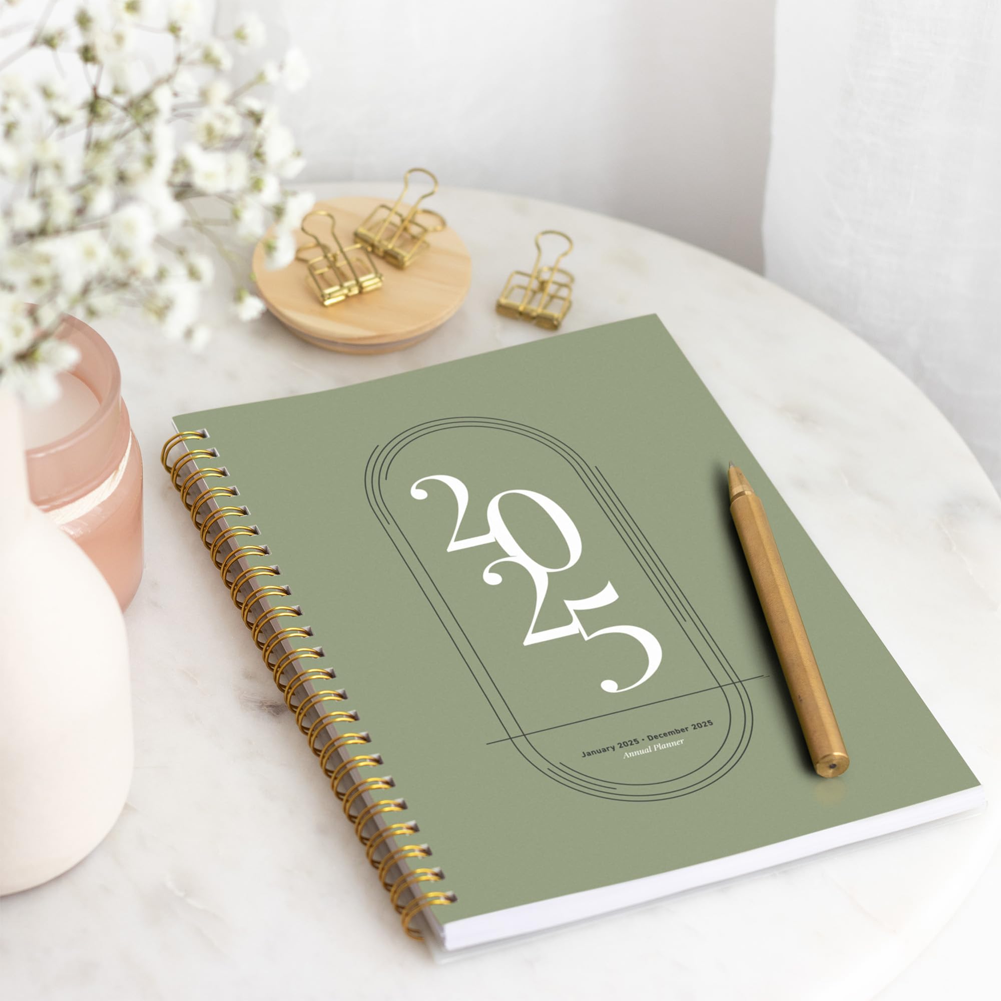 Rileys 2025 Weekly Planner - 8 x 6 Inch Green Flexible Cover Planner with Monthly & Weekly Pages, Twin-Wire Binding & Notes Section | Perfect for Students, Professionals & Personal Organization (Jan-Dec 2025)