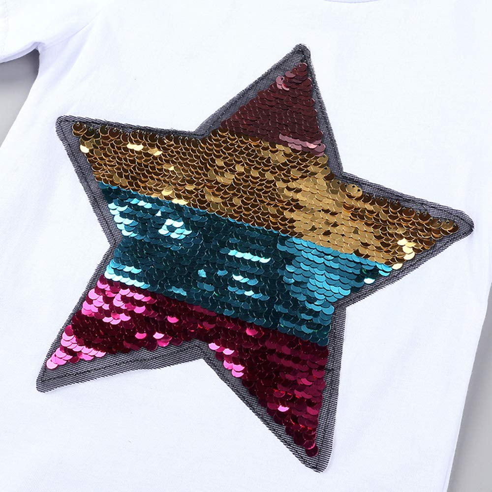 Kids Magic Flip Sequins T-Shirt - Short Sleeve Crew Neck Top for Play & School