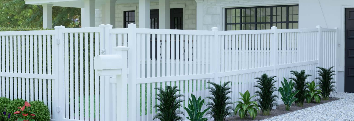White PVC Vertical Picket Fence Gate 47.4