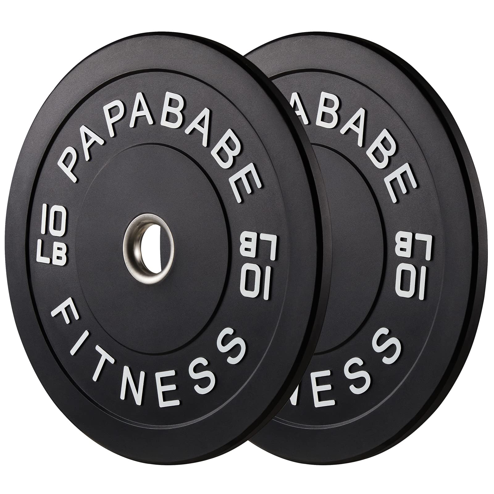 Papababe 2-Inch Olympic Bumper Plates - Color Coded Weight Plates with Steel Insert for Weightlifting, CrossFit & Home Gym Workouts - Perfect for Garage Gym Strength Training & Powerlifting
