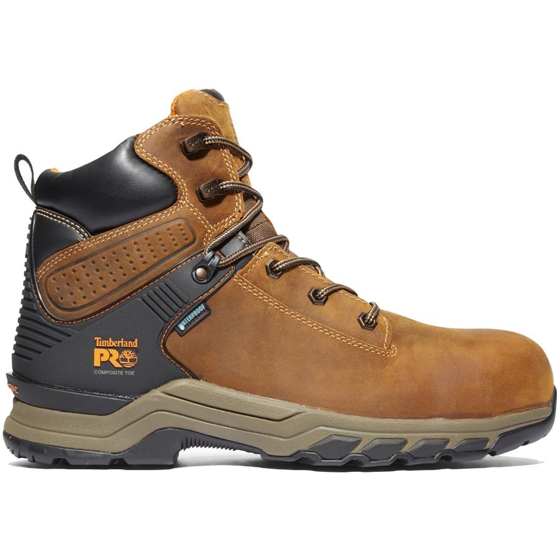 Hypercharge 6 Inch Waterproof Nano Toe Work Boots for Men - Brown Safety Shoes with Slip Resistant & Electrical Hazard Protection - Ideal for Construction, Warehouse & Outdoor Work