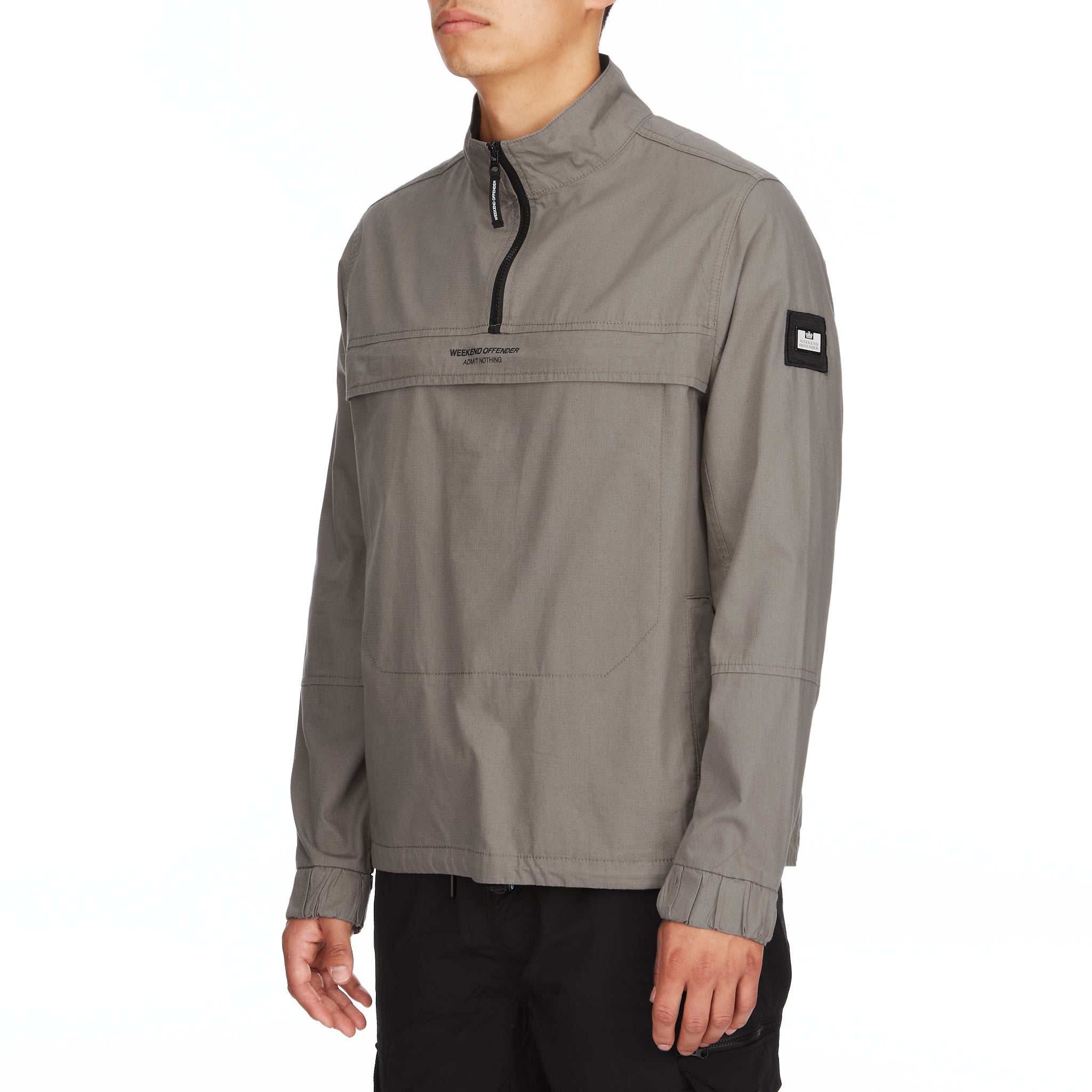 Men's Weekend Offender Modafferi Quarter Zip Pullover Jacket in Pavement - Stylish Casual Outerwear for Urban Streetwear & Outdoor Activities