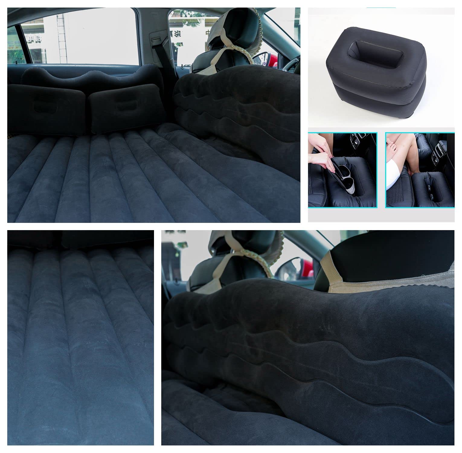 Inflatable Car Air Mattress for Back Seat - Universal SUV Travel Bed | Portable Blow Up Camping Mattress for Road Trips & Car Sleeping | Perfect for Camping, Traveling & Roadside Rest