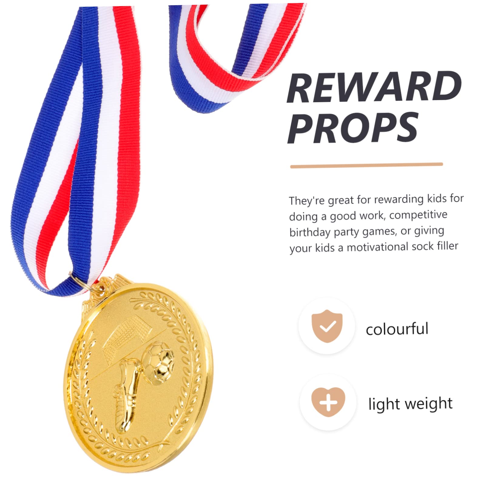 PAMINGONO 3-Piece Sports Reward Set - Football Trophies & Medals for Kids, Soccer Awards, Iron Sports Decor - Perfect for Tournaments, Team Parties & Achievement Celebrations