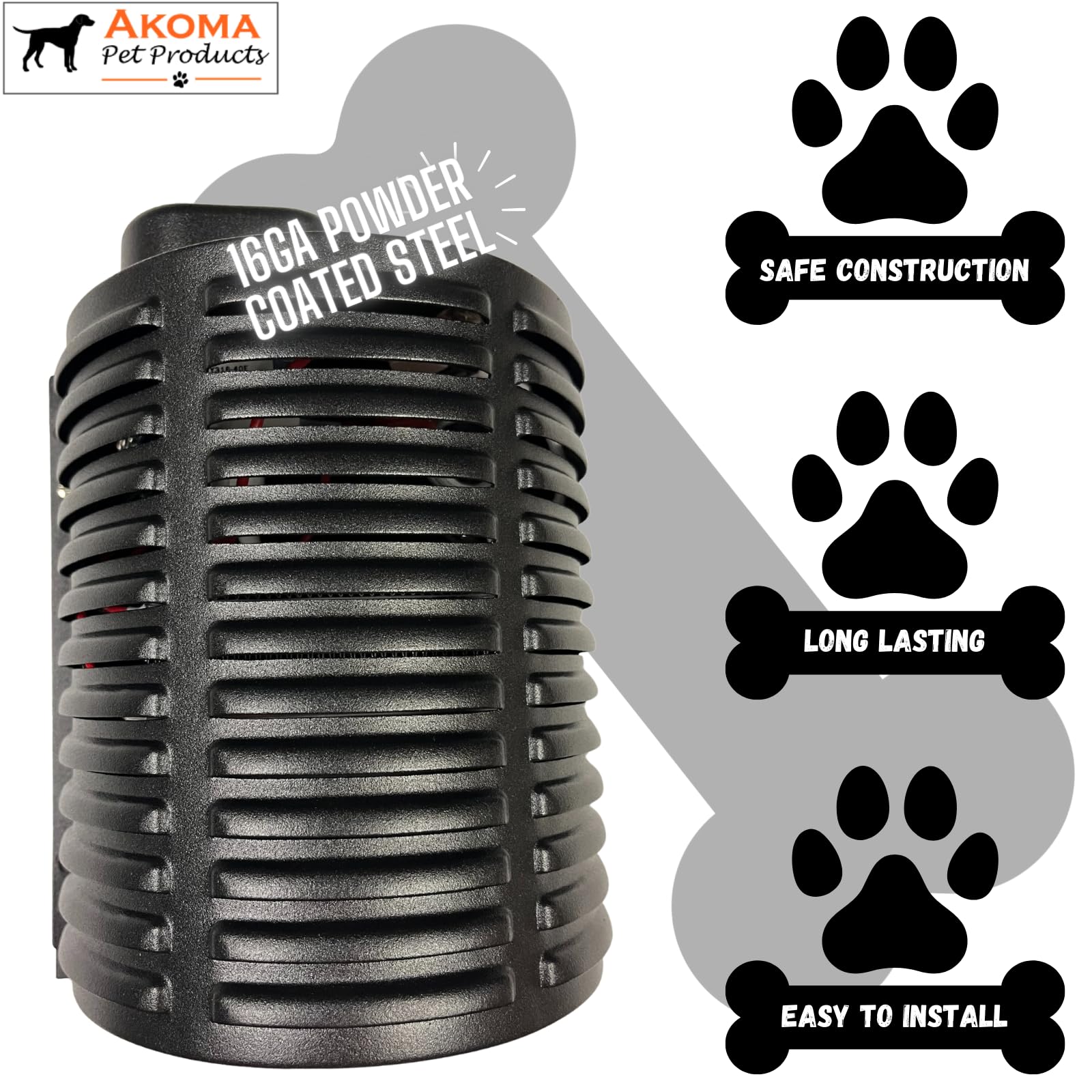Akoma 400W Dog House Heater with 10-Foot Cord - Quick Installation, Safe Dry Heat Technology, Pet-Friendly Design for Winter Warmth - Ideal for Outdoor Kennels, Garages and Backyard Dog Houses