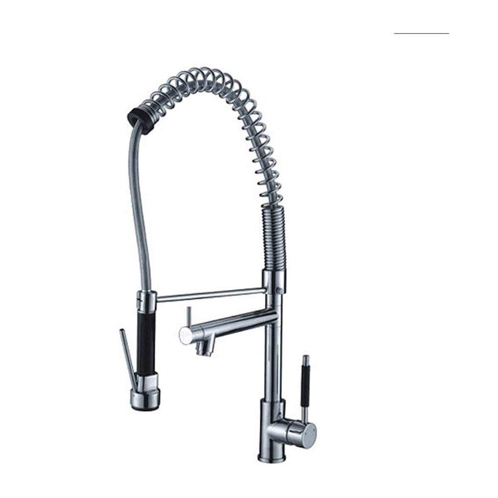 Qin 360° Multi-Function Kitchen Faucet with Pull Down Sprayer, Low Lead Single Handle Spring Sink Faucet, Ideal for Modern Home Cooking and Cleaning