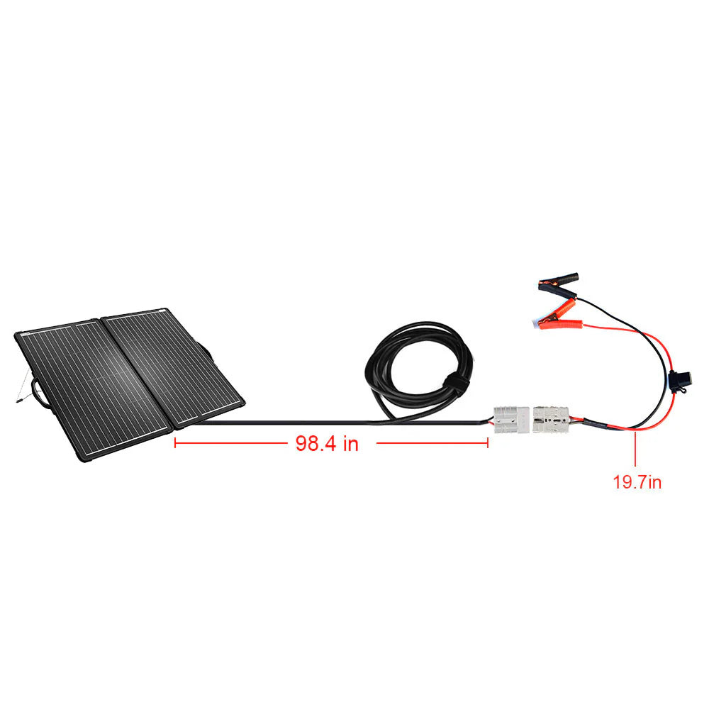 ACOPOWER 120W Portable Solar Panel Kit with 20A Charge Controller - Lightweight Foldable Briefcase Design for Camping, RV, and Emergency Power Supply