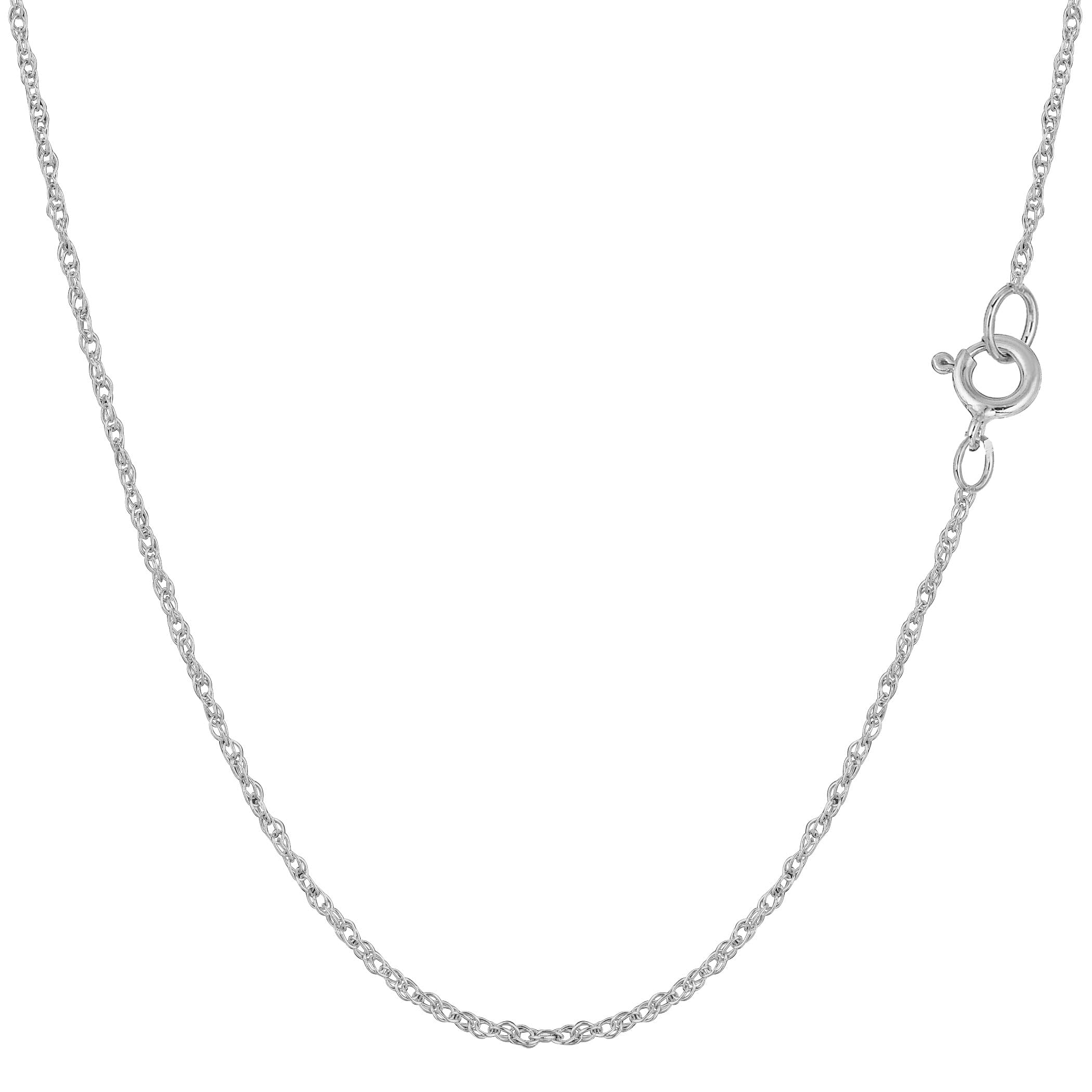 14K White Gold Rope Chain Necklace - 0.9mm Thin & Durable for Women & Men | Perfect for Everyday Wear, Gifts & Special Occasions