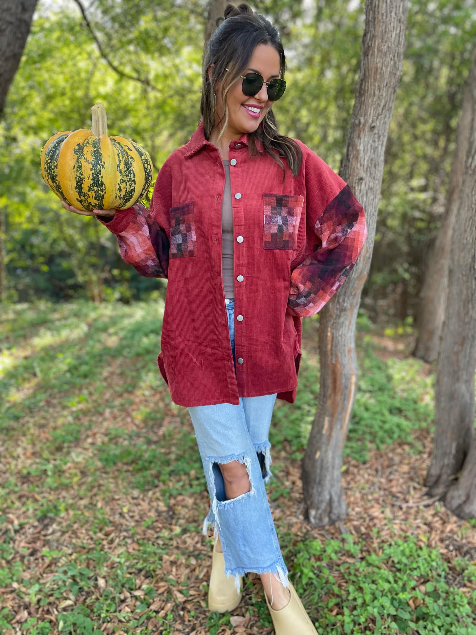 Corduroy Checkered Shacket for Men & Women | Cozy Fall & Winter Overshirt | Perfect for Layering, Outdoor Activities & Casual Wear