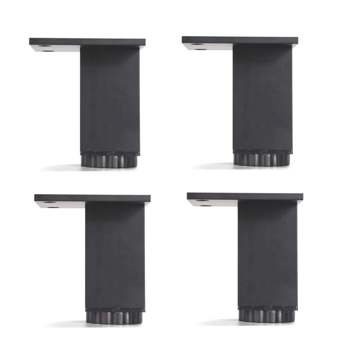Adjustable Black Metal Aluminum Furniture Legs 10cm - Heavy Duty Table Legs for Kitchen, Sofa, Cabinet, Worktop, Bar & TV Desk - Perfect for Home & Office Use