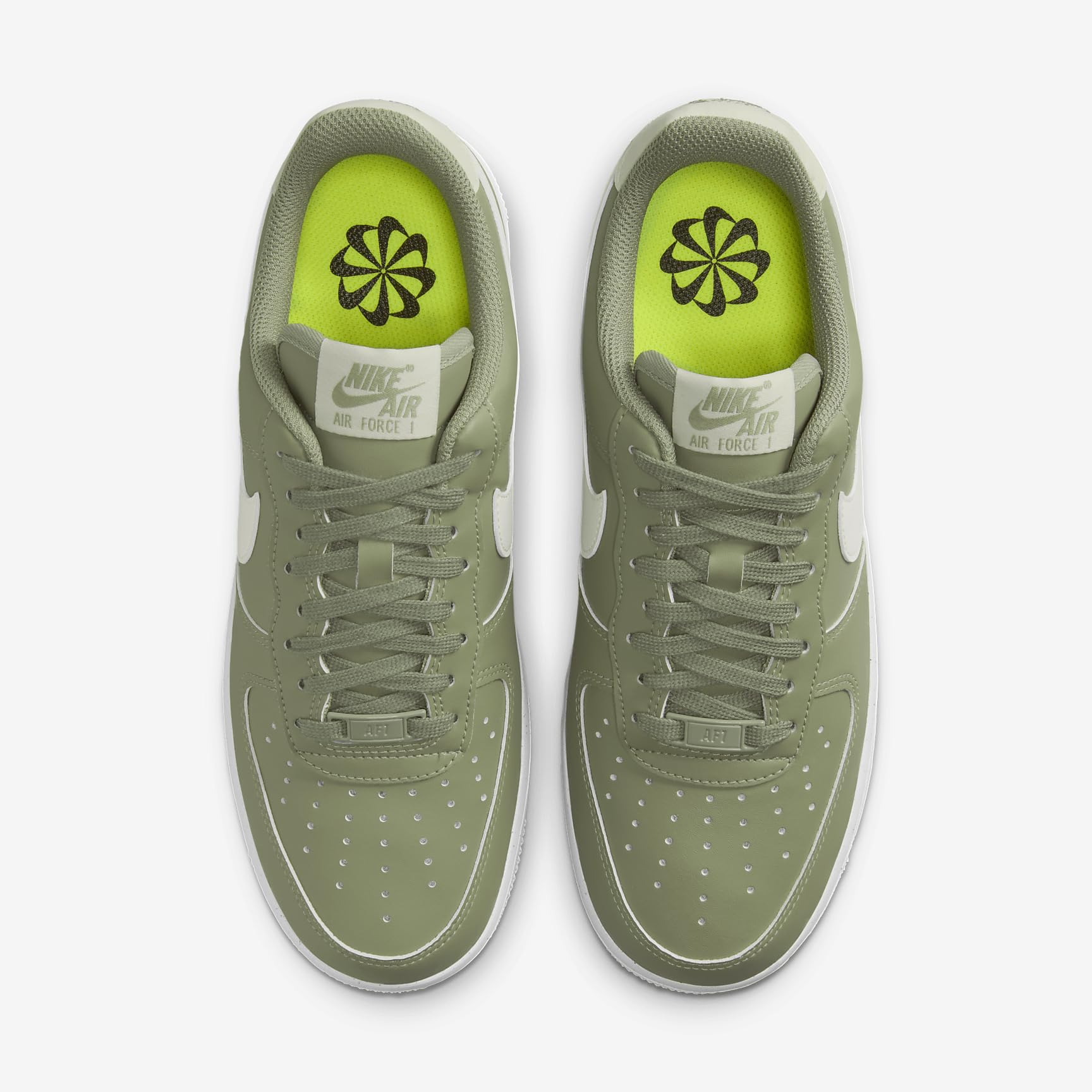 Nike Air Force 1 '07 Women's Shoes - Oil Green/White/Gum Medium Brown/Sea Glass (HF5062-386) | Size 6 | Casual Sneakers for Everyday Wear, Street Style & Athletic Fashion