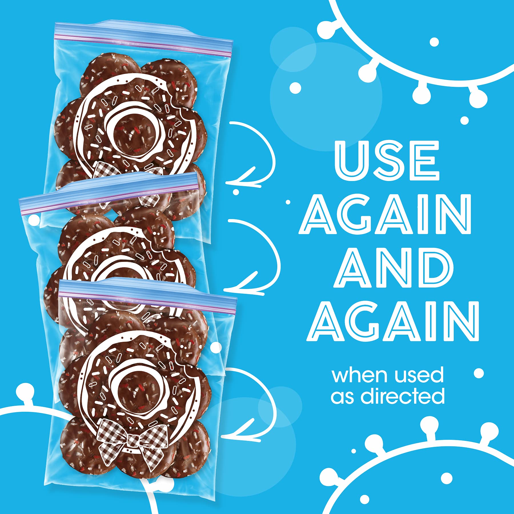 Ziploc Gallon Food Storage Freezer Bags with Grip 'n Seal Technology - 38 Count Holiday Design Bags for Easy Opening & Closing | Perfect for Meal Prep, Freezing Leftovers & Holiday Food Storage