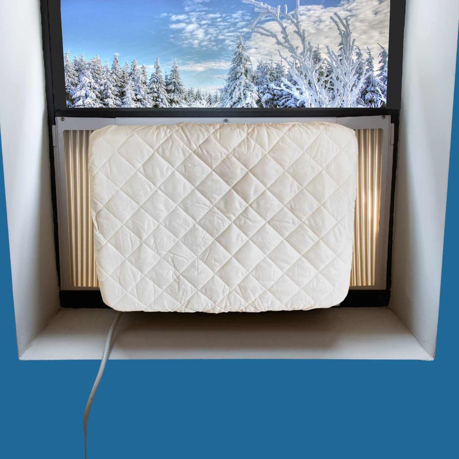 Evelots Air Conditioner Cover - Elastic Double Insulation AC Cover for Window & Indoor Units - Weatherproof & Energy Efficient - Perfect for Home, Office, and RV Use