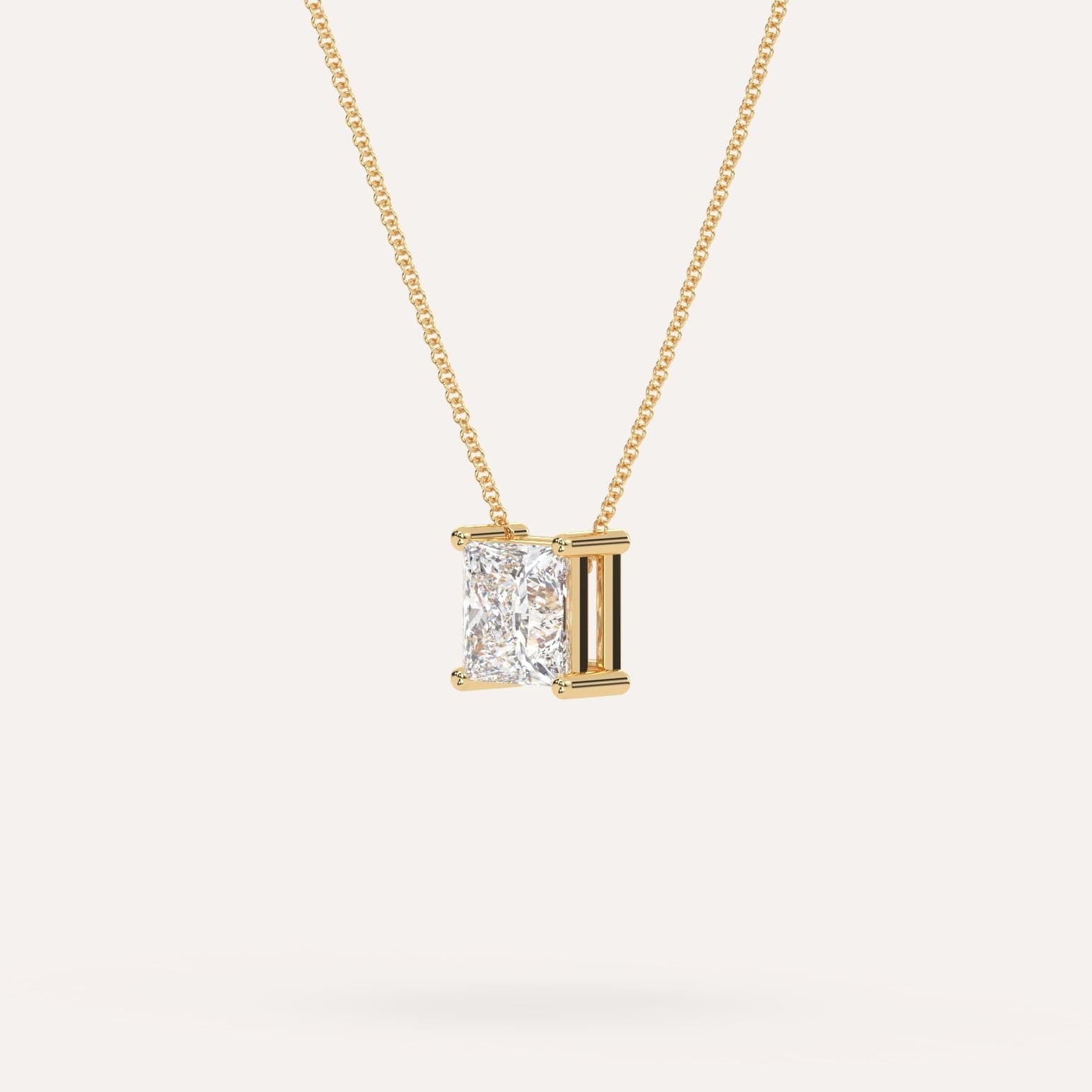 2 Carat Princess Cut Floating Diamond Pendant Necklace for Women - Elegant Gift for Anniversary, Wedding & Special Occasions