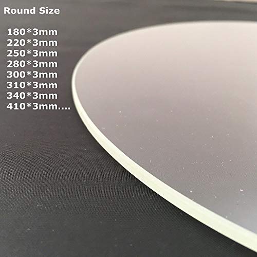 Premium 3D Printer Borosilicate Glass Bed - 170mm to 300mm Round Build Plate for Rostock Delta & Kossel Mini Printers (280mm) - Perfect for High-Temp ABS Printing & Smooth First Layers
