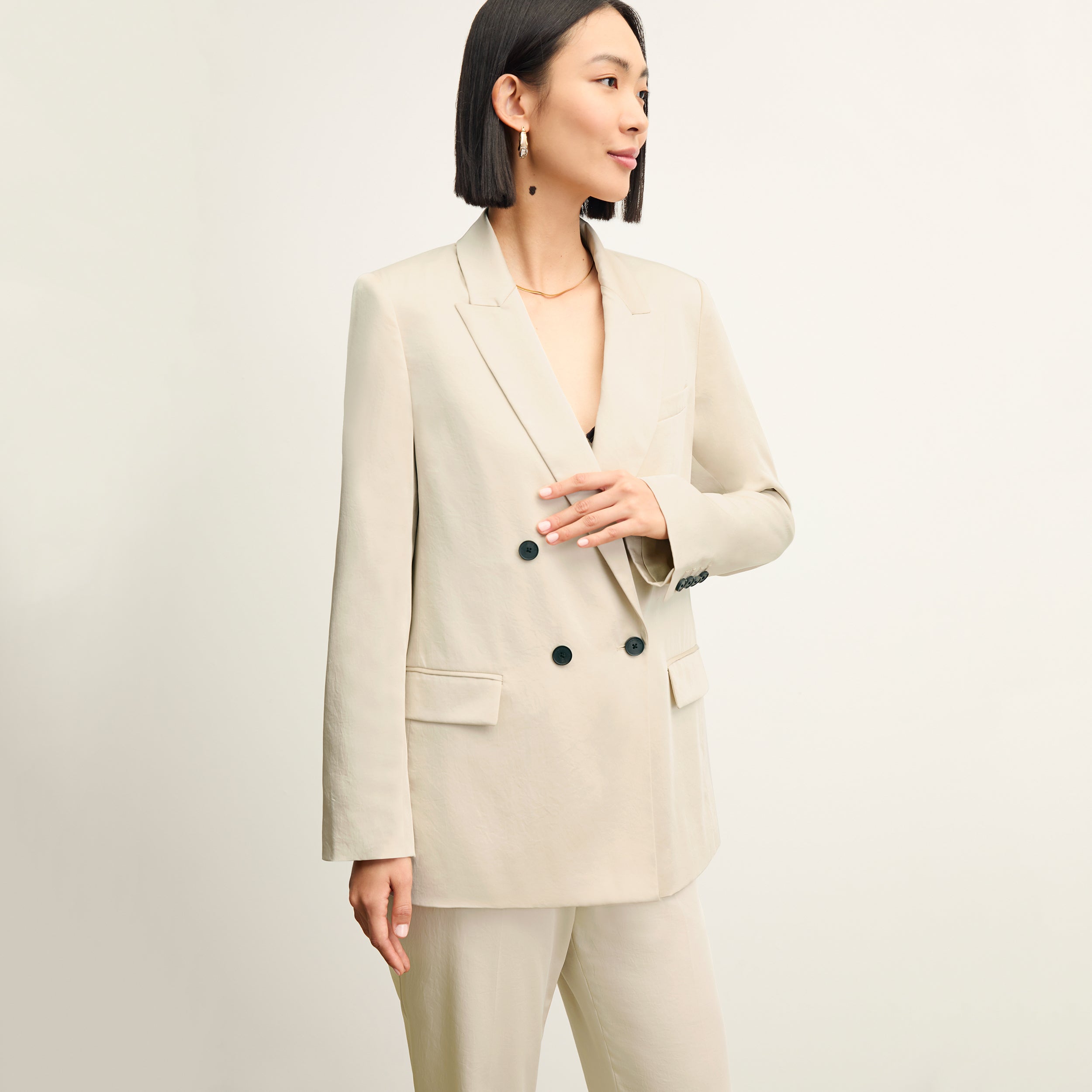 Smith Pant - Everyday Satin Pants for Women in Champagne Color | Comfortable Lounge Pants for Yoga, Sleep & Home Wear