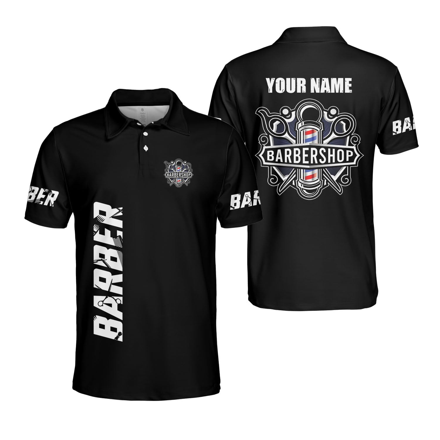 Custom Barber Polo Shirt for Men & Women - Personalized Embroidered Work Shirts - Professional Barbershop Uniform & Gift for Hair Stylists - Perfect for Salon, Barber Apparel & Cosmetology Workwear
