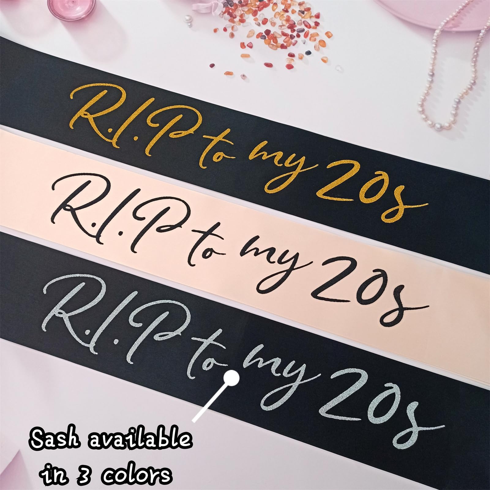 Magnusson's Garden 30th Birthday Sash - RIP to My 20s & Youth Decor for Thirtylicious Birthday Girl | Flirty Dirty Thirty Thriving Mid-Life Crisis Party Decorations - Perfect for 30th Birthday Parties, Milestone Celebrations & Fun Photo Props