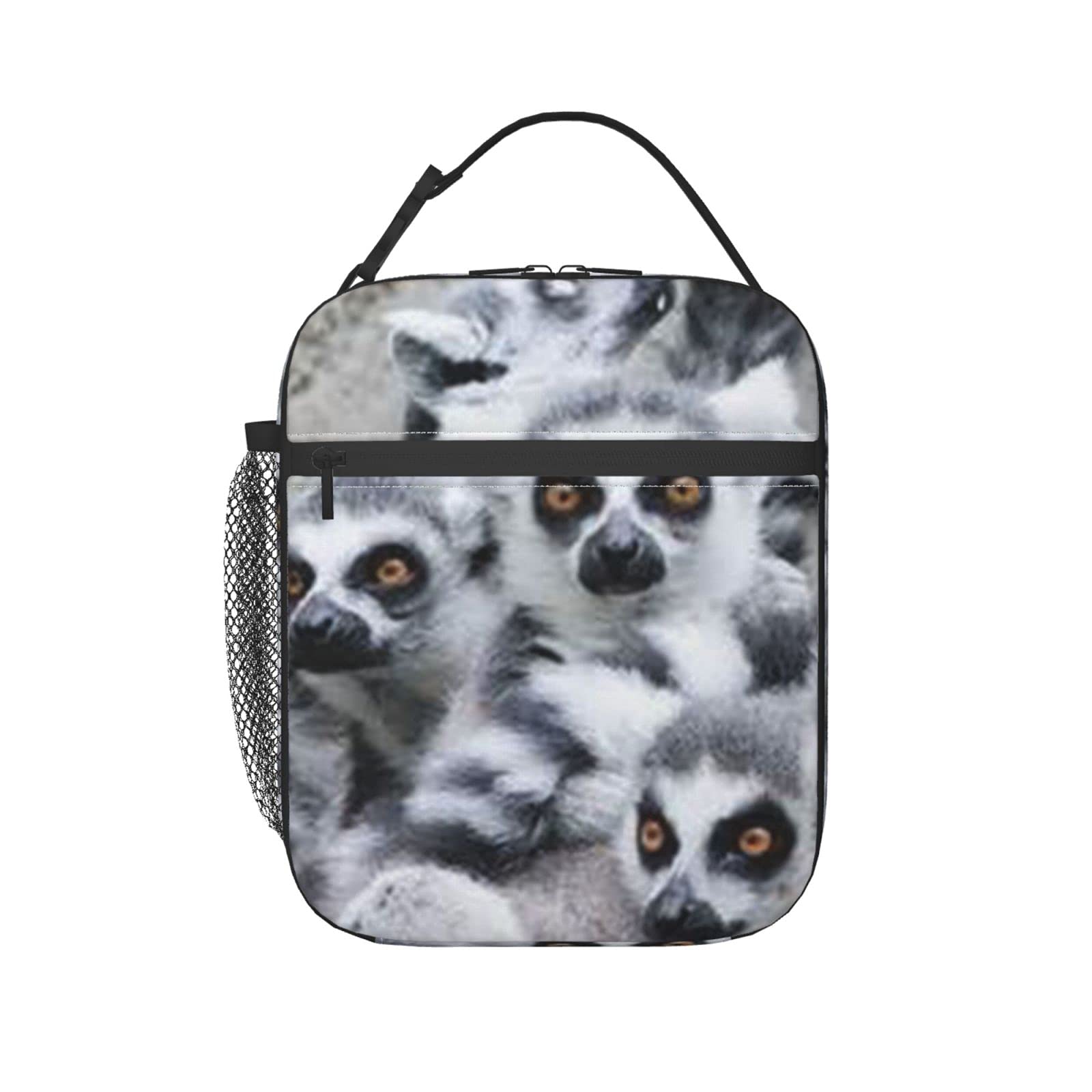 Cute Lemur Insulated Lunch Bag for Women & Men - Thermal Tote with Front Pocket for Office, Work, Picnic & Shopping | Perfect for Keeping Meals Fresh at School or Outdoor Adventures