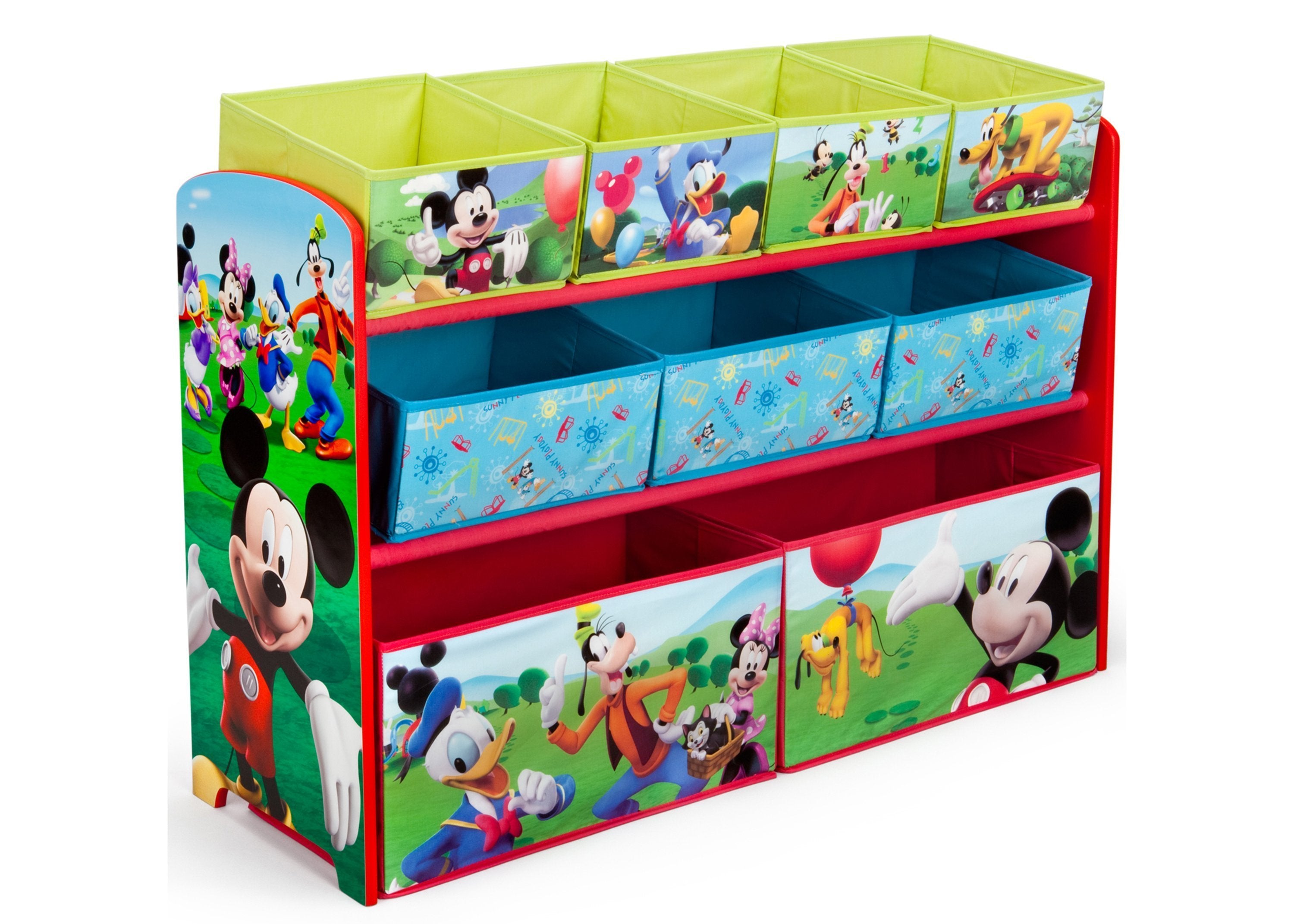 Mickey Mouse Deluxe Multi Bin Toy Organizer - Kids Room Storage Solution for Toys, Books & Clothes | Perfect for Playrooms, Bedrooms & Daycares