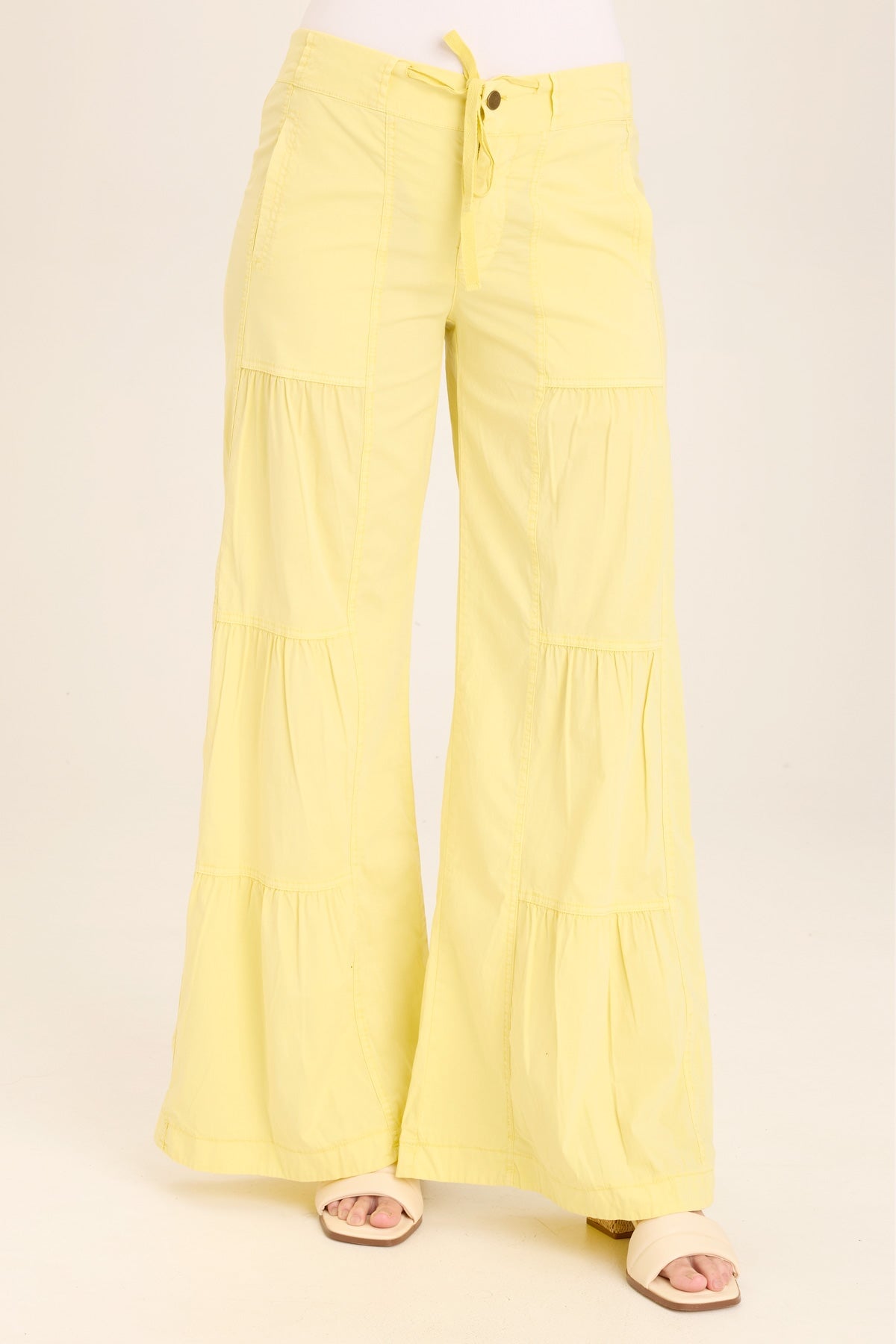 Stylish Terraced Wide Leg Pants for Women - High Waisted Flowy Palazzo Trousers - Perfect for Office, Casual & Evening Wear