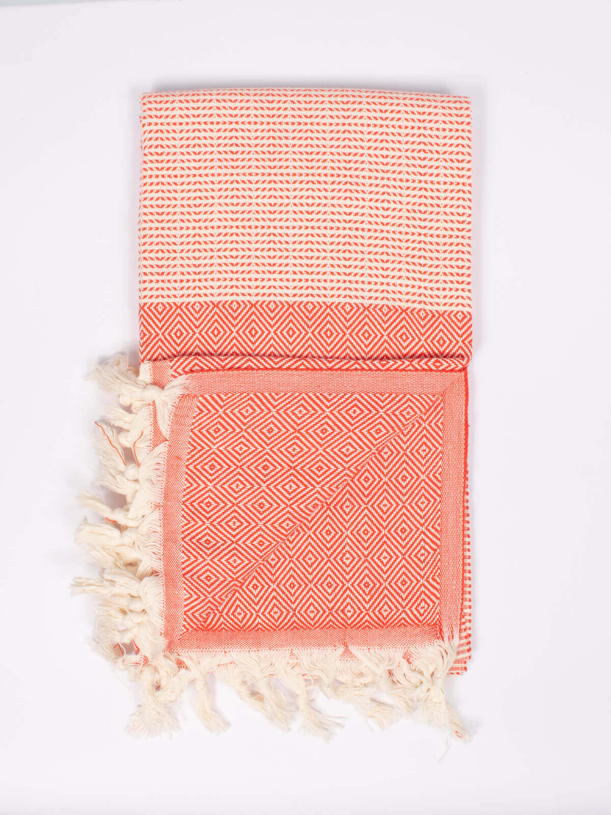 Nordic Dot Hammam Towel - Soft & Absorbent Turkish Bath Towel, Lightweight & Quick-Dry, Perfect for Spa, Beach, Yoga & Travel - Orange