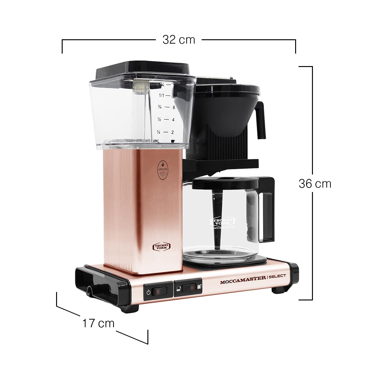 Moccamaster KBG Select Coffee Maker - 1.25L Copper Drip Filter Coffee Machine for Home & Office Brewing | Perfect for Breakfast, Meetings & Entertaining Guests