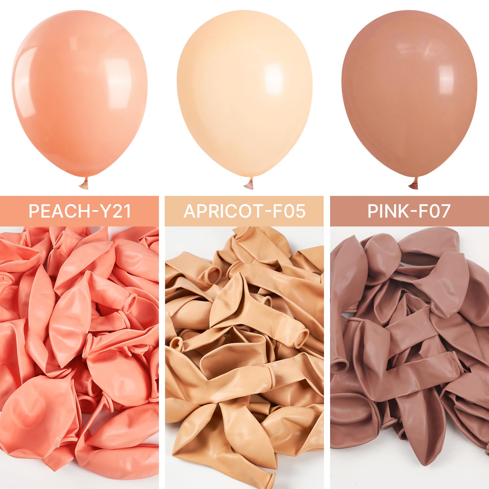 PartyWoo 120-Pack 5 Inch Nude Balloons - Boho Apricot & Beige Balloons for Garland, Arch | Perfect for Birthday Parties, Baby Showers, Weddings & Home Decorations | Premium Latex Party Balloons for DIY Decor