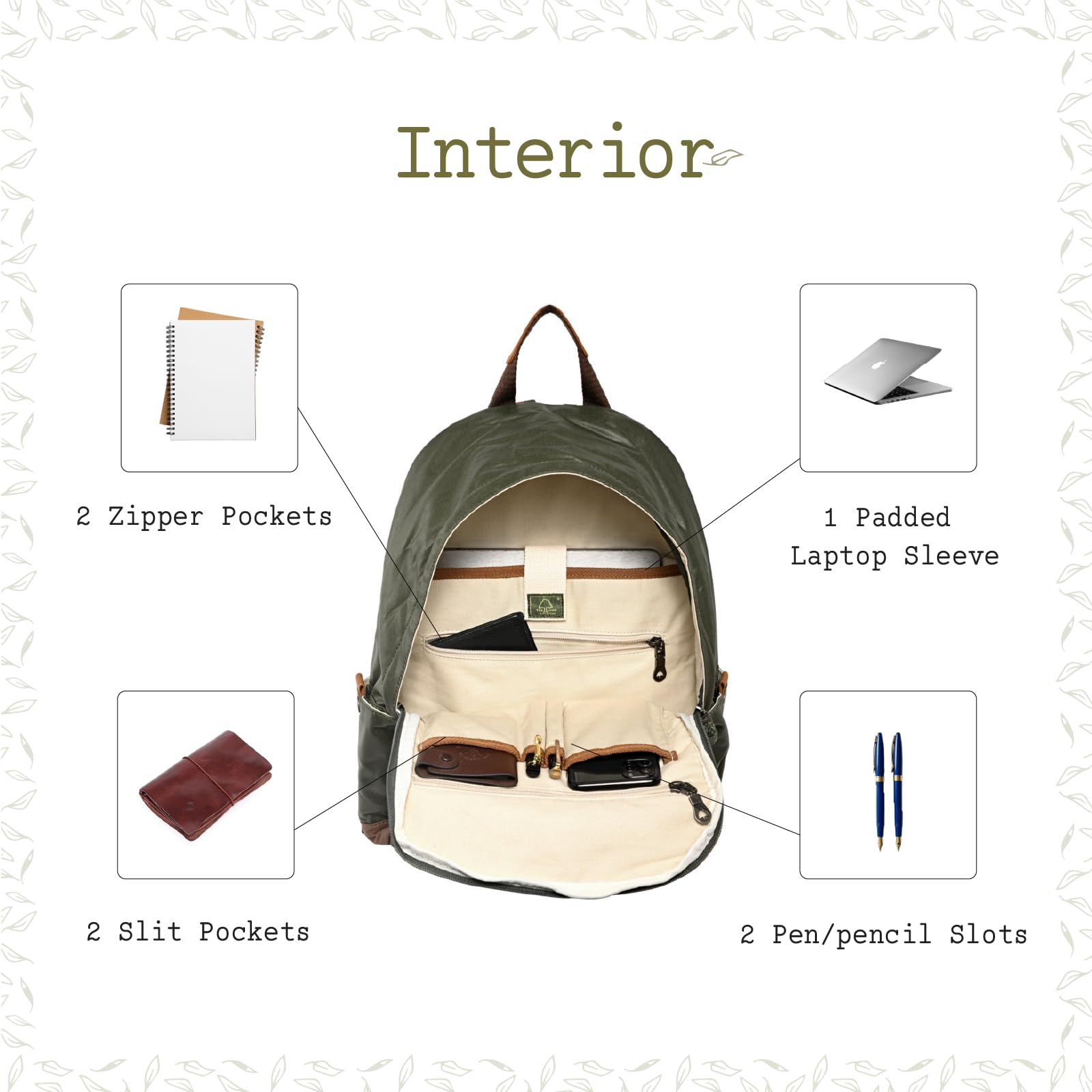 TSD Urban Canvas Backpack - Durable Lightweight Hiking Daypack for Men & Women, Water-Resistant Travel Backpack for Work, School & Outdoor Adventures | Perfect for Commuting, College & Weekend Getaways