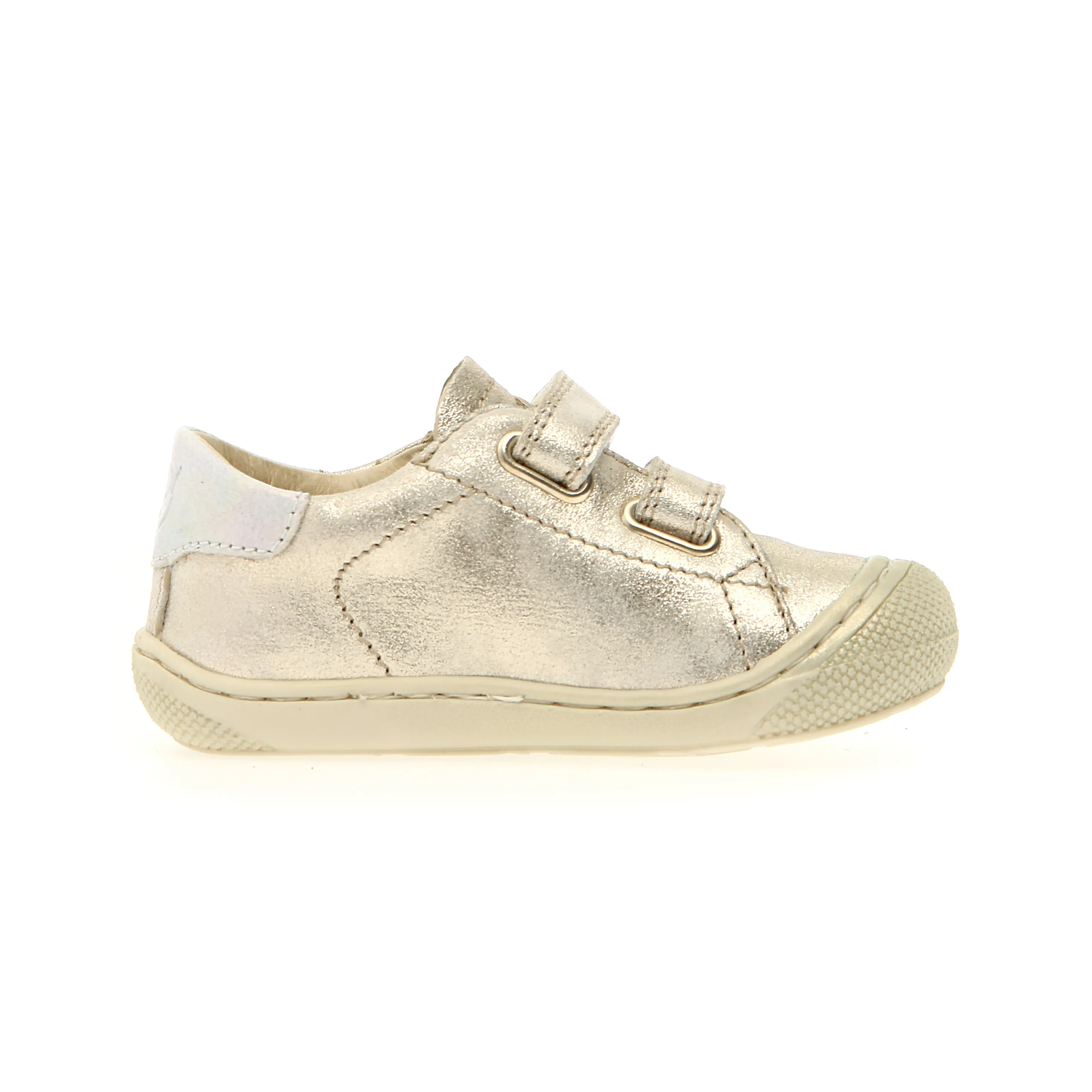 Naturino Girls Cocoon Low 3 VL Casual Sneakers - Platinum White | Comfortable School Shoes for Everyday Wear & Play