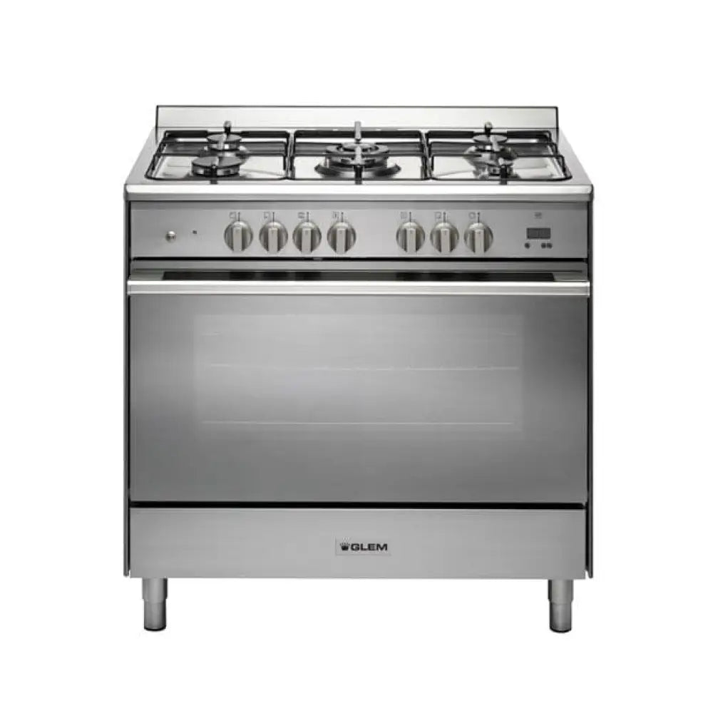 Glem UN965EI 90cm Dual Fuel Cooker - 5 Burner Gas & Electric Range with Oven - Perfect for Home Kitchen & Professional Cooking