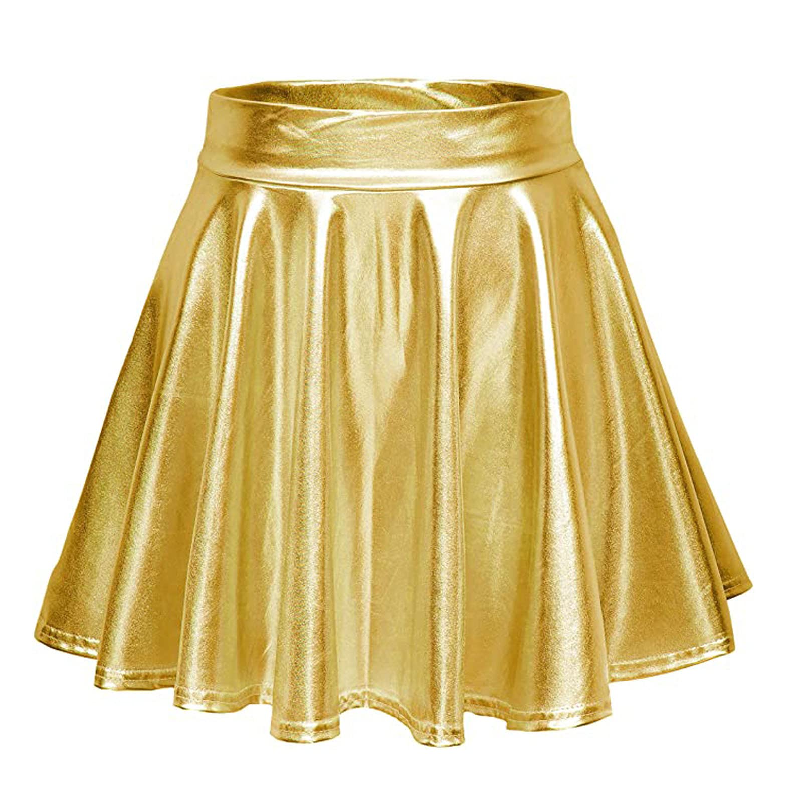 Stylish Women's Midi Skirts - Flared A-Line Pleated Skirt with Metallic Shine | Perfect for Casual Wear, Office Outfits & Evening Parties