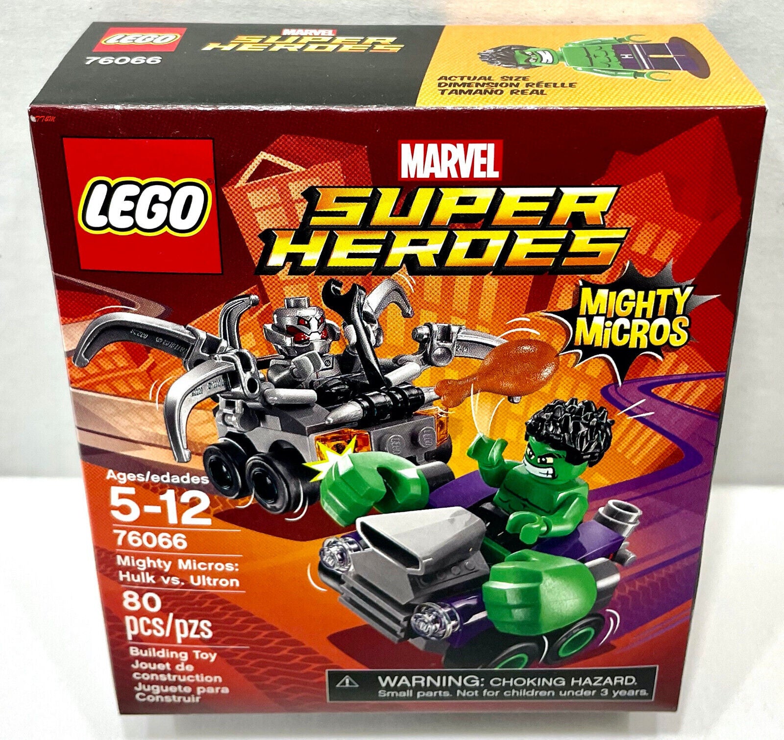 LEGO Super Heroes Mighty Micros Hulk vs Ultron Building Kit 76066 - 80 Pieces for Kids & Collectors - Retired Limited Edition - Perfect for Playtime & Display