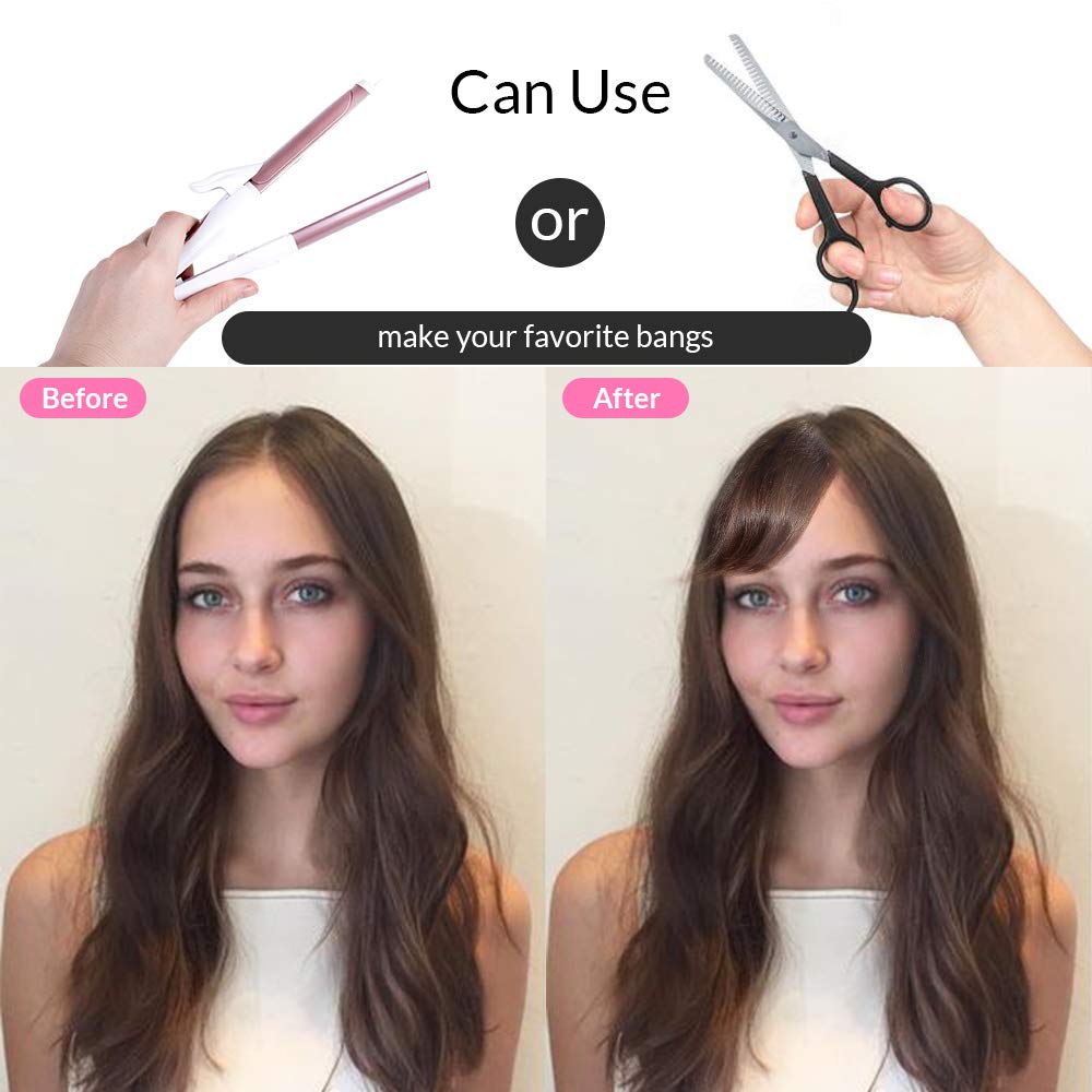 DSOAR Clip-In Real Human Hair Side Bangs - Natural Straight Fringe Hair Extensions for Women (Blonde/613#) - Perfect for Daily Wear, Cosplay & Hairstyle Transformations
