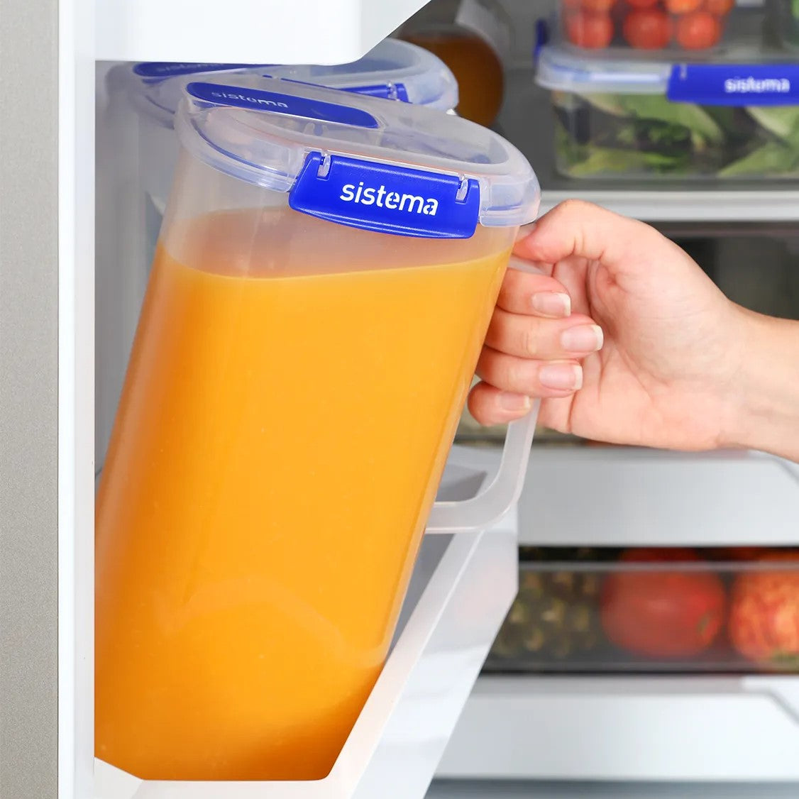Klip It Plus 2L Juice Jug with Leak-Proof Lid - Dark Blue for Fresh Juice Storage & Outdoor Picnics